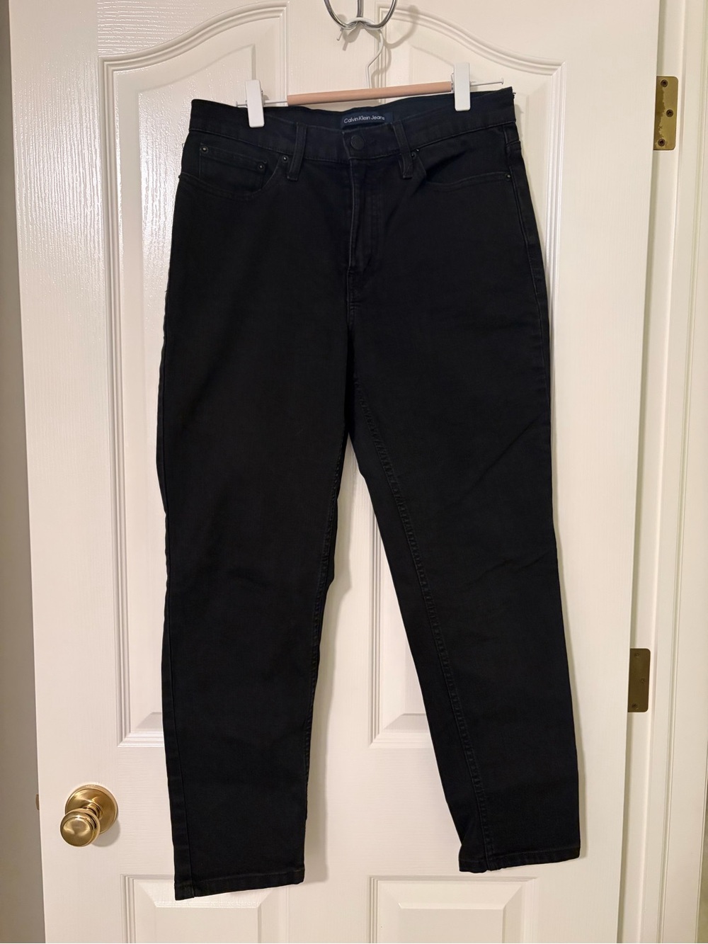 Calvin Klein Jeans Women's Black High-Rise Straight Jeans